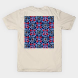 A blue and pink bouquet pattern. T-Shirt